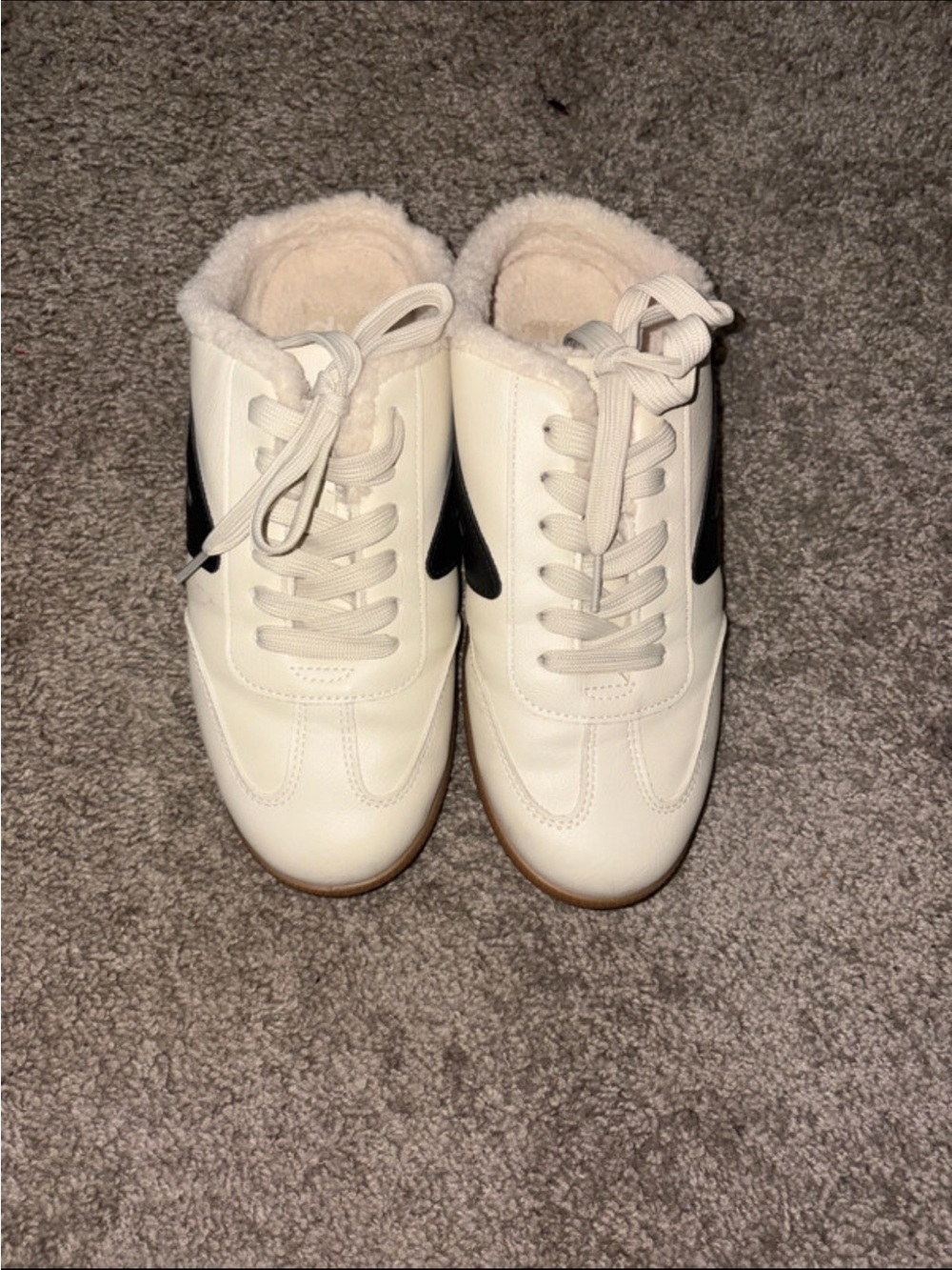 Dolce Vita White Sneakers with Black Side Accents